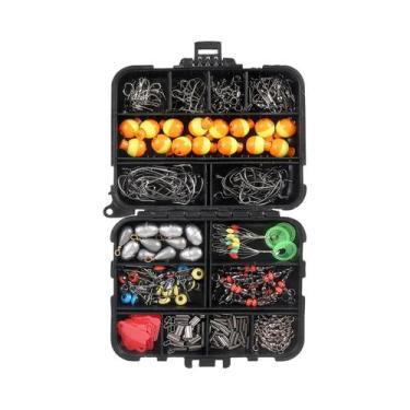 Imagem de Kit de Pesca com 263 Peças - Alicate, Caixa, Ganchos, Chumbadas e Gira