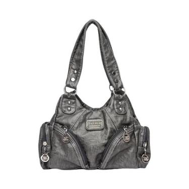 Imagem de Bolsa de Ombro Feminina de Luxo - Grande Capacidade, Multi Bolsos e Es