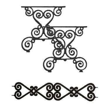 Imagem de Kit Par Pé De Mesa E Trava Churrasqueira Ferro Fundido N02