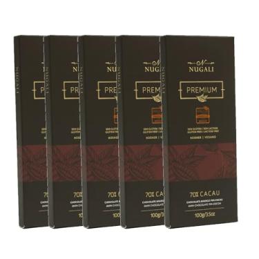 Imagem de Kit Barra de Chocolate Amargo 70% – Nugali – 5unidades de 100g