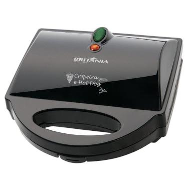 Imagem de Crepeira Britânia Six Chapas Antiaderentes Preto 110v