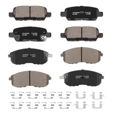 Imagem de Pastilhas de freio para Nissan Altima Sentra Juke 350Z INFINITI G35 Freios de substituição de pastilhas de freio de cerâmica dianteiras e traseiras