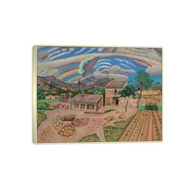 Imagem de Joan Miró Famosas Impressões em Tela-Imagem arte parede lona-Moldura Prata Pintura decoração quarto Sala de estar(fábrica) 60x80cm