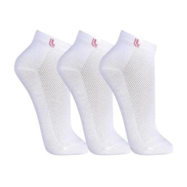 Imagem de 3 Pares Meia Lupo 3226-089 Sport Feminina Cano Curto Algodão, Branco, 