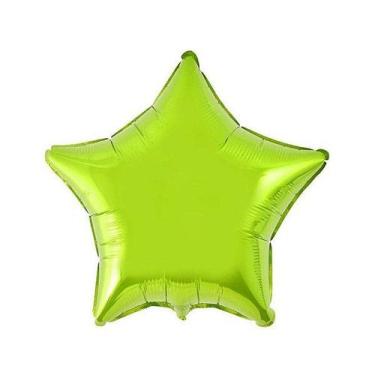 Imagem de Balão de Festa Metalizado 20" 50cm - Estrela Verde Limão - 01 Unidade 