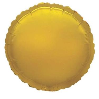 Imagem de Balão de Festa Metalizado 20" 50cm - Redondo Ouro - 1 unidade - Flexme