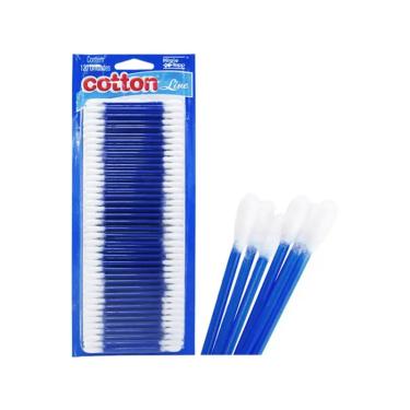 Imagem de Hastes Flexíveis Cotton Line 120 Unidades Cotonete Caixa Com Pontas Algodão Natural Antigerme