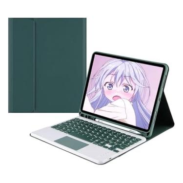 Imagem de Capa Para Tablet Com Teclado Bluetooth Para Samsung Tab A8 10, 5 Polegadas X200/X205 (Verde Escuro, Teclado de toque)