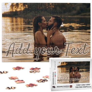 Imagem de Quebra-cabeça personalizado de madeira 1000/520/500/300 peças para família