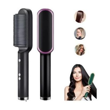 Imagem de Escova Pente Alisadora Modeladora Elétrica 3 em 1 45w Todos os Tipos Cabelos Biv