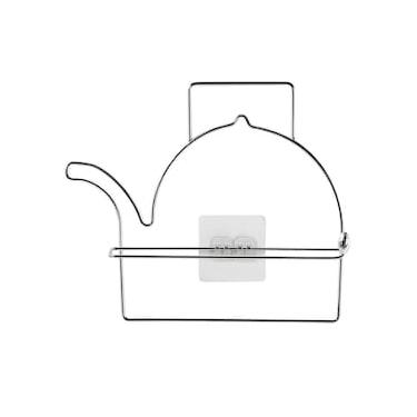 Imagem de Porta Papel Toalha Utimil Chaleira Preto de Parede com Adesivo Visual Decorativo Prateleira Moderna