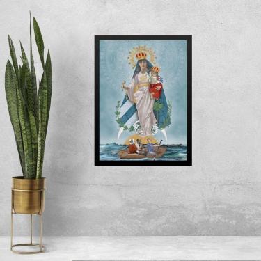 Imagem de Quadro Católico Nossa Senhora Dos Navegantes 33X24Cm - Vidro