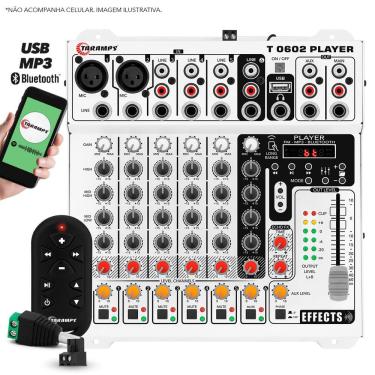 Imagem de Mesa de Som Taramps T 0602 Player 6 Canais com Efeito Echo FX