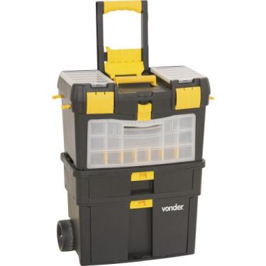 Imagem de Caixa Plástica Para Ferramentas Baú 460x260x620mm Com Rodas - Vonder