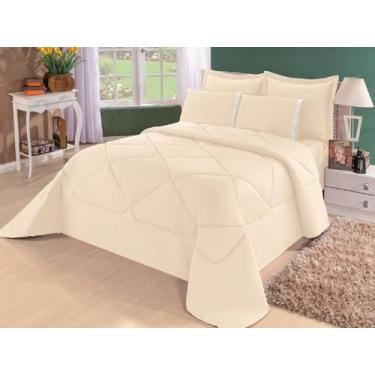 Imagem de Kit Edredom Requinte Percal + Lençol Queen 6 Peças Preto - Confecções 