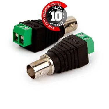 Imagem de Adaptador Borne Plug Bnc Fêmea - Kit Com 10