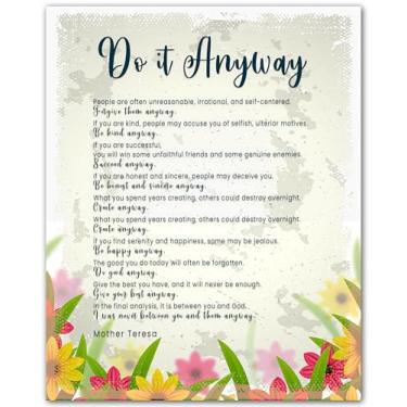 Imagem de ZUKIY Arte de parede Do It Anyway - Pôster com citação inspiradora - Impressão motivacional sem moldura 20 x 25 para escritório, casa, sala de aula ou presente - Decoração de parede positiva para