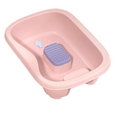 Imagem de Tigela de xampu portátil para lavar o cabelo na cama com tubo de drenagem para casa lavatório de xampu retangular de plástico