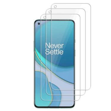 Imagem de UZWZW Pacote com 3 protetores de tela para OnePlus 8T / OnePlus 8T Plus 5G vidro temperado, antiarranhões, HD transparente