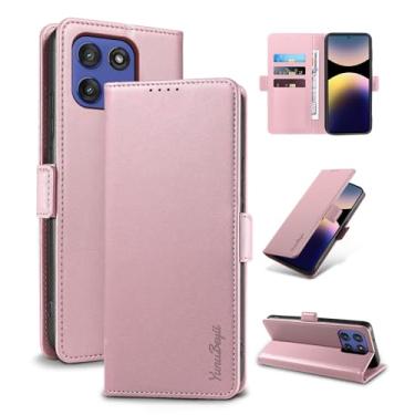 Imagem de YunuBeyii Capa Carteira para Moto G Stylus 5G (2025) - [Bloqueio RFID] Capinha Flip Magnética para Celular de Couro PU de Luxo com Suporte,Case Proteção,Rsistente,Antichoque, Rosa