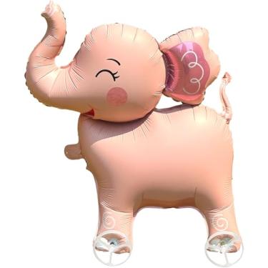 Imagem de Balões de elefante andando sobre rodas, brinquedos infantis, balões de alumínio de Mylar, brinquedos de presente para crianças, tema animal de fazenda de elefante, chá de bebê, decoração de festa de