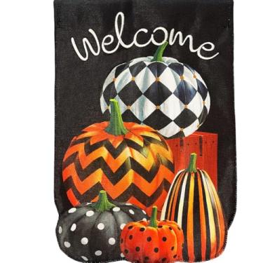 Imagem de Briarwood Lane Bandeira de jardim de serapilheira de abóbora estampada