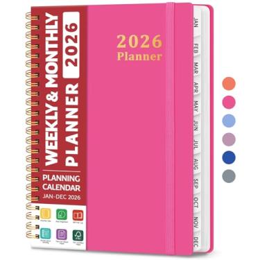 Imagem de Agenda 2026, agenda semanal e mensal, janeiro de 2026 a dezembro de 2026, capa dura, agenda agenda 2026, com abas para mulheres e homens, bolso interno, encadernação espiral, perfeito para escritório