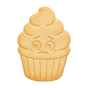 Imagem de Mighty Gadget Cortador e carimbo de biscoito Shy Cupcake Face – 10 x 7,6 cm Design adorável para diversão infantil (cor aleatória)