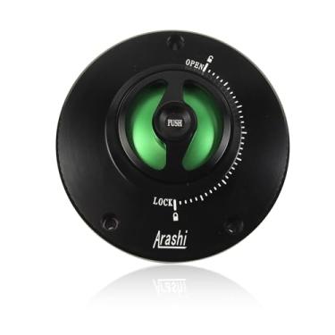 Imagem de Arashi Capa universal CNC sem chave para tanque de combustível para Honda Ø 115 mm e 3 pontos de montagem acessórios de motocicleta verde