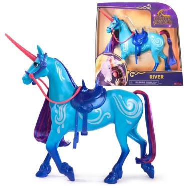 Imagem de Unicórnio de 27 cm com Movimento da Cabeça e Acessórios de Equitação, Ideal para Crianças que Amam Cavalos e Brincadeiras Criativas