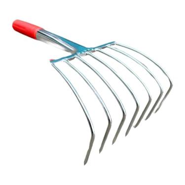 Imagem de Baoblaze Ancinho de mão para jardim, cultivador de solo leve, ferramenta de jardinagem para gramado de praia, trabalho no quintal à mar, 7 Dentes
