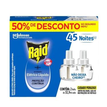 Imagem de Repelente Raid Elétrico Refil 45 Noites Proteção Sem Mosquitos