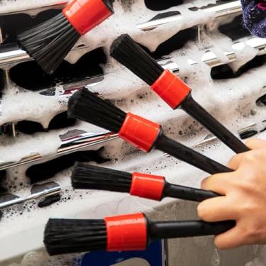 Imagem de Conjunto de 5 peças de pincéis para detalhes de carro, ferramentas de limpeza de interiores multiuso, cerdas macias para ventilações, painel, uso doméstico