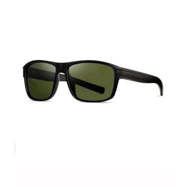 Imagem de Óculos de sol esportivos polarizados masculinos envolventes óculos de sol quadrados moda sunnies condução pesca SY6084, Armação preta | Lente G15, Large
