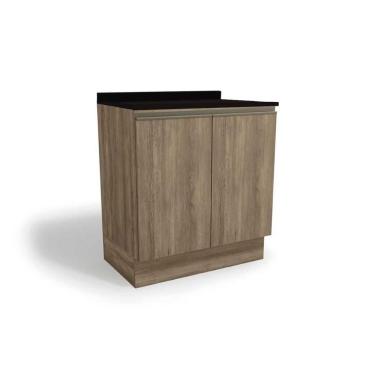 Imagem de Balcão Cozinha P- Cooktop C- Tampo Maxxi G744 C- 2 Portas 80cm Nogal-preto - Kappesberg