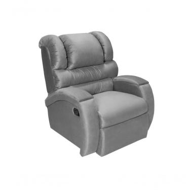 Imagem de Cadeira Poltrona Reclinável Para Idoso Zero Wall Com Balanço E Giro Com Massageador Suede Cinza