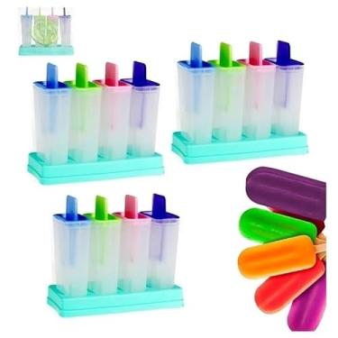 Imagem de Forma De Picolé Kit Com 4 Unidades Sorvetinhos Diversos Sabores