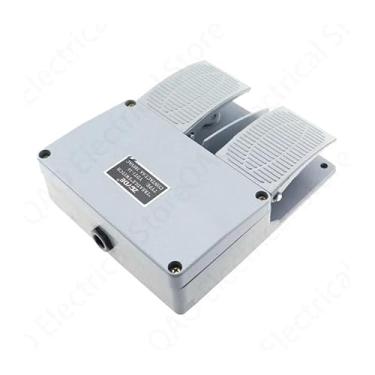 Imagem de Interruptor de pé YDT1-16 Alumínio Shell Cinza Duplo Pedal Interruptor Acessórios para Máquinas-Ferramenta