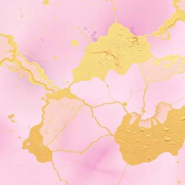 Imagem de Quadro Decorativo Pink e Amarelo com Estampa Moderna para Sala Quarto e Escritório 50x50cm