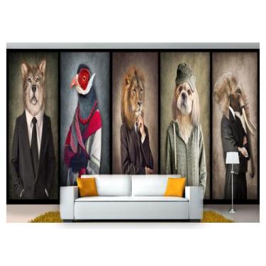 Imagem de Papel De Parede Animais Pensando Arte 3D 6M² Anm254 - Você Decora