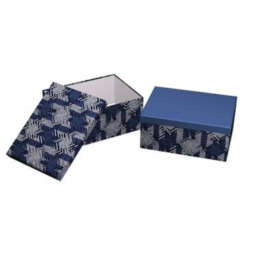 Imagem de Caixa para Presente Cartonada VMP – Kit 10 Unidades | Tamanhos Diversos | Motivo Azul | Papelão Rígido Premium | Embalagem Elegante para Presentes e Lembranças