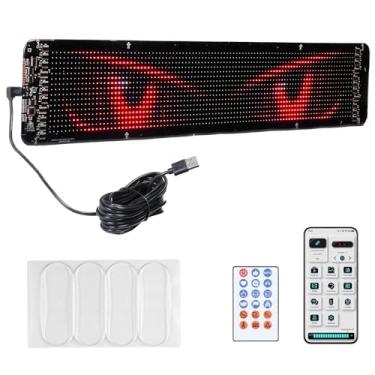 Imagem de KEMIMOTO Luz de diabo para carrinho de golfe para para-brisa, placa de LED programável de 59,9 cm x 12 cm, olhos animados de LED flexível para carrinhos de golfe, caminhões, festivais e decorações de