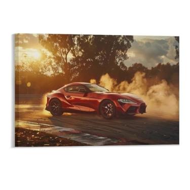 Imagem de HouLaiZhe Drift Car Sup Jdm Pôsteres Pôr do Sol Tela Parede Estética Decoração de Parede Pintura de Parede Sala de Galeria Decoração de Parede para Quarto Sala de Estar Escritório 11 x 17 polegadas