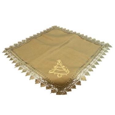 Imagem de Guardanapo De Tecido Árvore Natalina Renda Guipir 45x45Cm