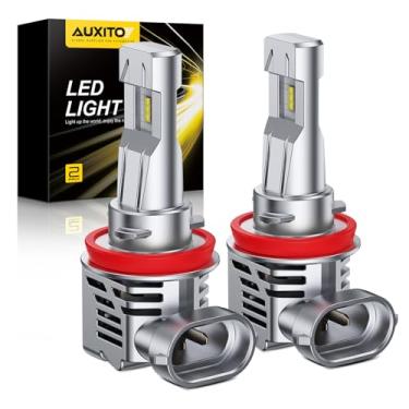 Imagem de AUXITO Lâmpadas de LED H7, 12000LM por conjunto, 6500K Xenon branco, tamanho mini, lâmpadas LED sem fio, pacote com 2