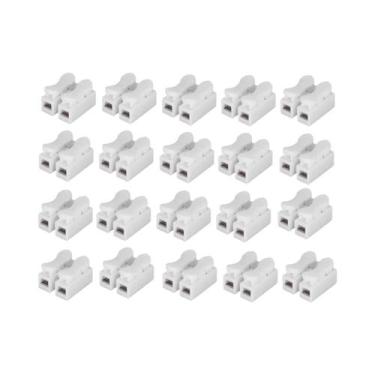 Imagem de 20 Peças Conector De Cabo Rápido 2P Sem Solda Sem Parafuso Bloco Termi