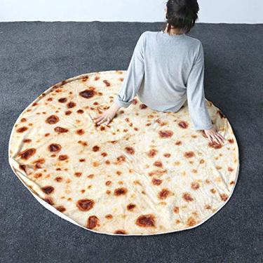Imagem de Manta de Tortilla Burritos Gigante Redonda Praia Macia Confortável Pelúcia Inovadora para Adultos