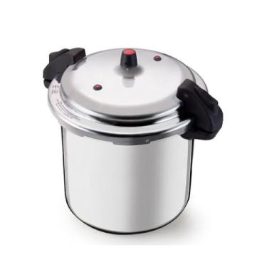 Imagem de Panela de Pressão 20 Litros, Alumínio, Cinza, Fechamento Externo, 2 Válvulas de Segurança, 40cm Diâmetro x 37cm Altura