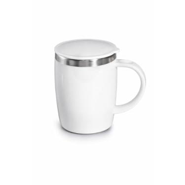 Imagem de Caneca Térmica Coffee Time 400ml com Tampa – Aço Inox Parede Dupla para Bebidas Quentes e Frias
