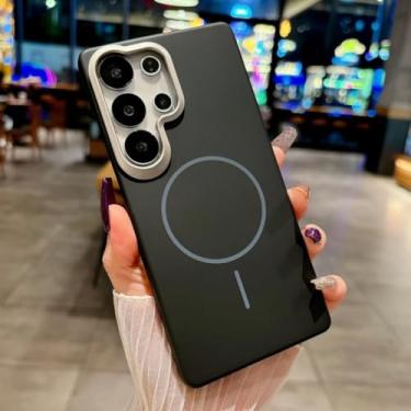 Imagem de Capa magnética fosca à prova de choque para Samsung Galaxy S25 Ultra S24 S23 Fe S22 A17 A07 A56 A36 A26 A16 A54 (para Galaxy S25+/Preta)